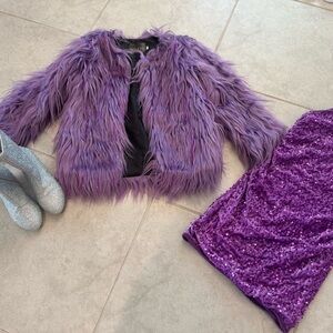 “Lavender Haze” outfit with sparkle boots